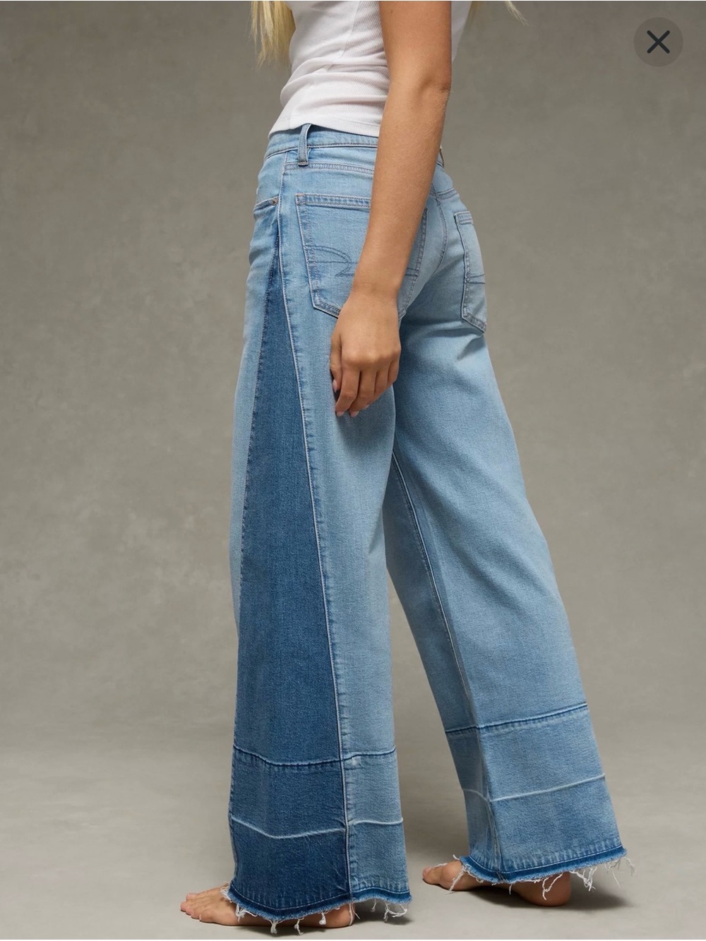 American Eagle low rise - ultra wide leg Jeans - Women's size 8 - Picture 2 of 11